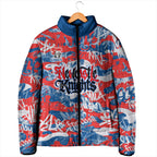 Newcastle Knights Rugby Padded Jacket Graffiti Typography Urban Camo Abstract Street Style
