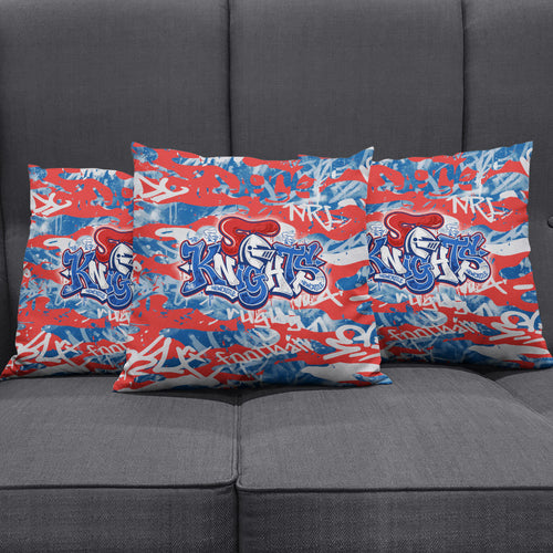 Newcastle Knights Rugby Pillow Cover Graffiti Typography Urban Camo Abstract Street Style