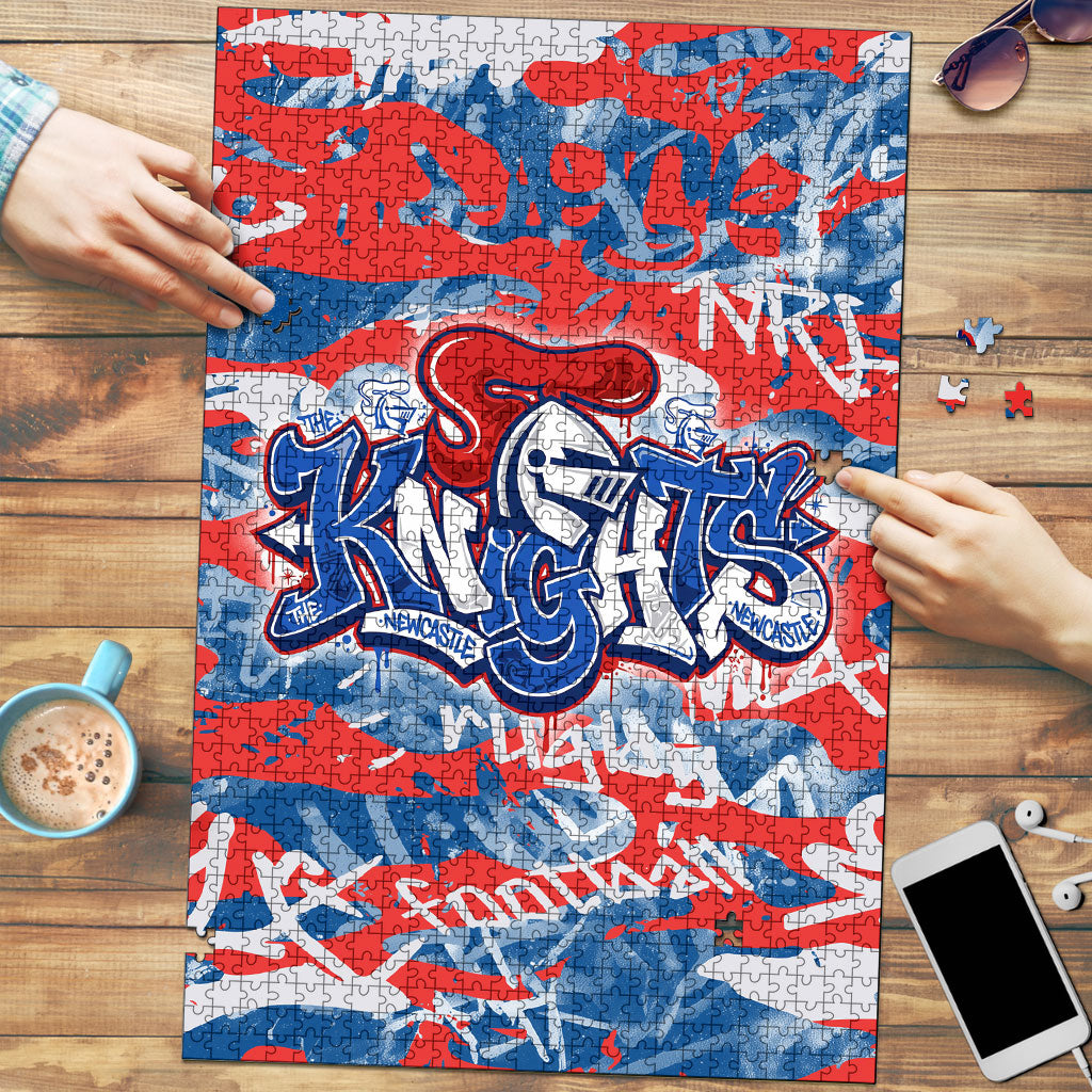 Newcastle Knights Rugby Puzzle Graffiti Typography Urban Camo Abstract Street Style