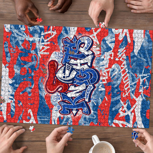 Newcastle Knights Rugby Puzzle Graffiti Typography Urban Camo Abstract Street Style