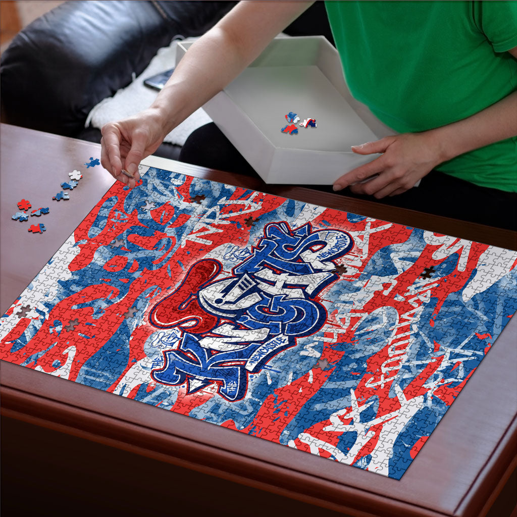 Newcastle Knights Rugby Puzzle Graffiti Typography Urban Camo Abstract Street Style