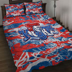 Newcastle Knights Rugby Quilt Bed Set Graffiti Typography Urban Camo Abstract Street Style