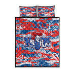 Newcastle Knights Rugby Quilt Bed Set Graffiti Typography Urban Camo Abstract Street Style