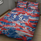 Newcastle Knights Rugby Quilt Bed Set Graffiti Typography Urban Camo Abstract Street Style