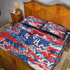 Newcastle Knights Rugby Quilt Bed Set Graffiti Typography Urban Camo Abstract Street Style