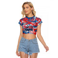 Newcastle Knights Rugby Raglan Cropped T Shirt Graffiti Typography Urban Camo Abstract Street Style
