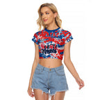 Newcastle Knights Rugby Raglan Cropped T Shirt Graffiti Typography Urban Camo Abstract Street Style
