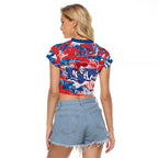 Newcastle Knights Rugby Raglan Cropped T Shirt Graffiti Typography Urban Camo Abstract Street Style