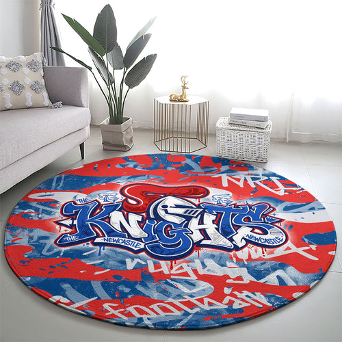 Newcastle Knights Rugby Round Carpet Graffiti Typography Urban Camo Abstract Street Style