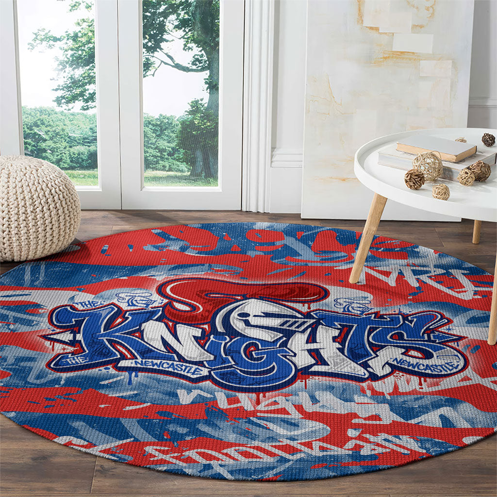 Newcastle Knights Rugby Round Carpet Graffiti Typography Urban Camo Abstract Street Style