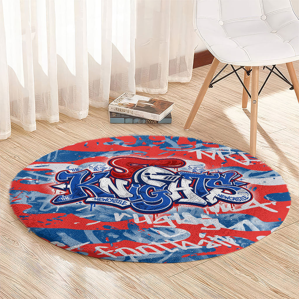 Newcastle Knights Rugby Round Carpet Graffiti Typography Urban Camo Abstract Street Style