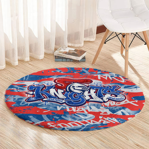 Newcastle Knights Rugby Round Carpet Graffiti Typography Urban Camo Abstract Street Style