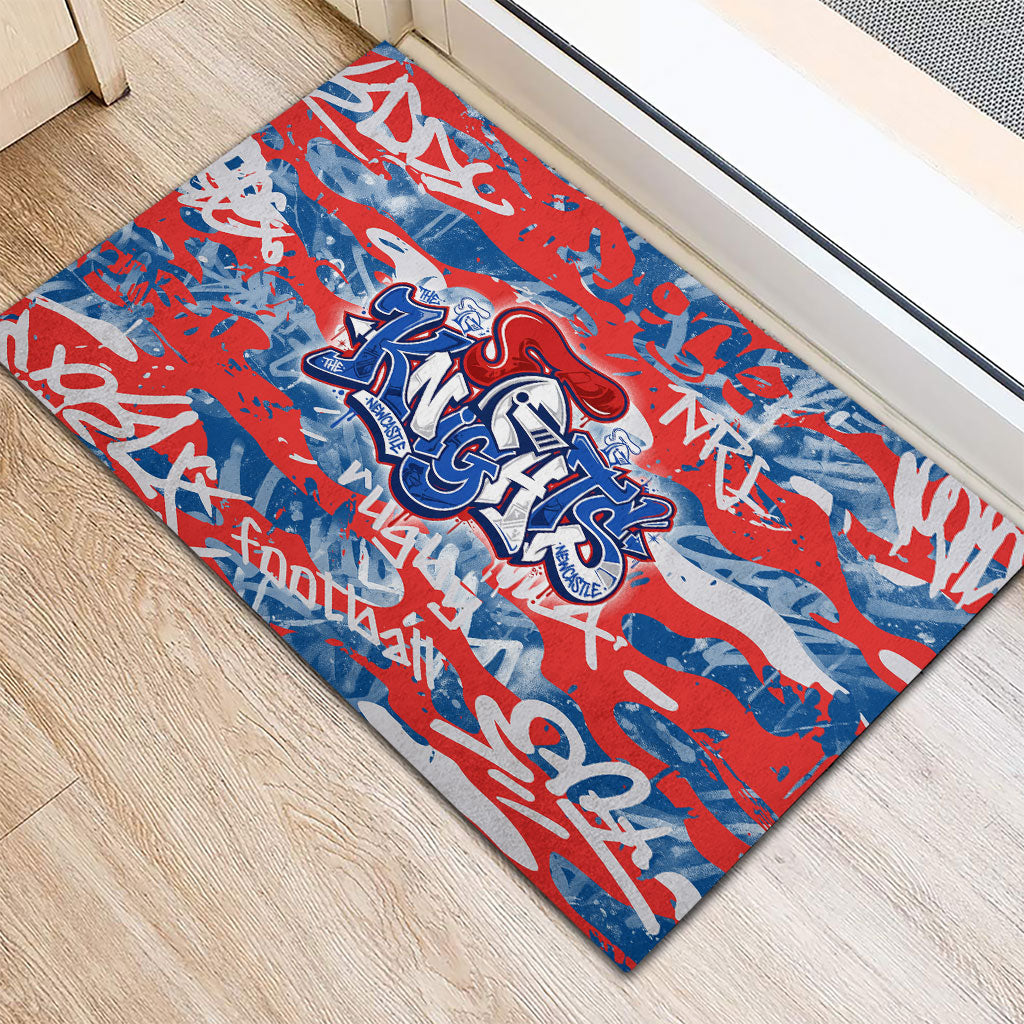 Newcastle Knights Rugby Rubber Doormat Graffiti Typography Urban Camo Abstract Street Style