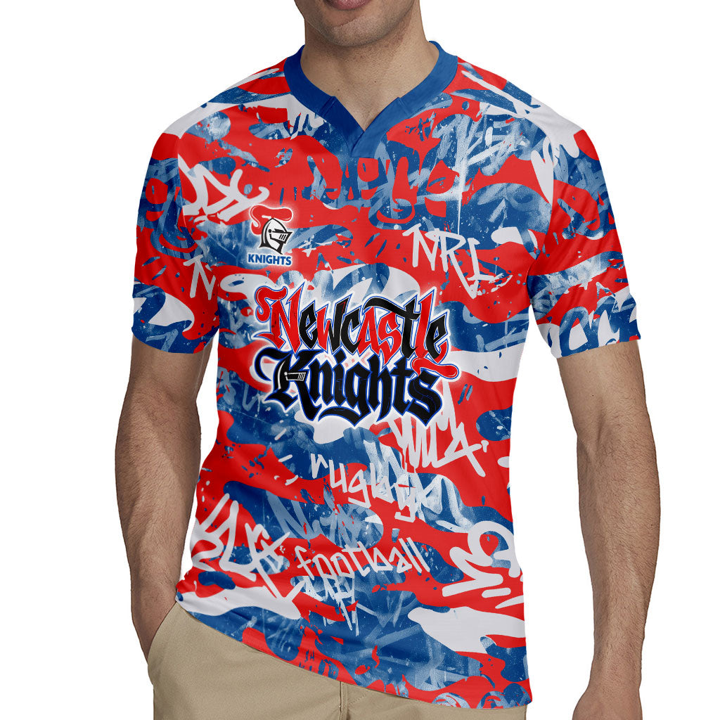 Newcastle Knights Rugby Rugby Jersey Graffiti Typography Urban Camo Abstract Street Style