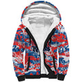 Newcastle Knights Rugby Sherpa Hoodie Graffiti Typography Urban Camo Abstract Street Style