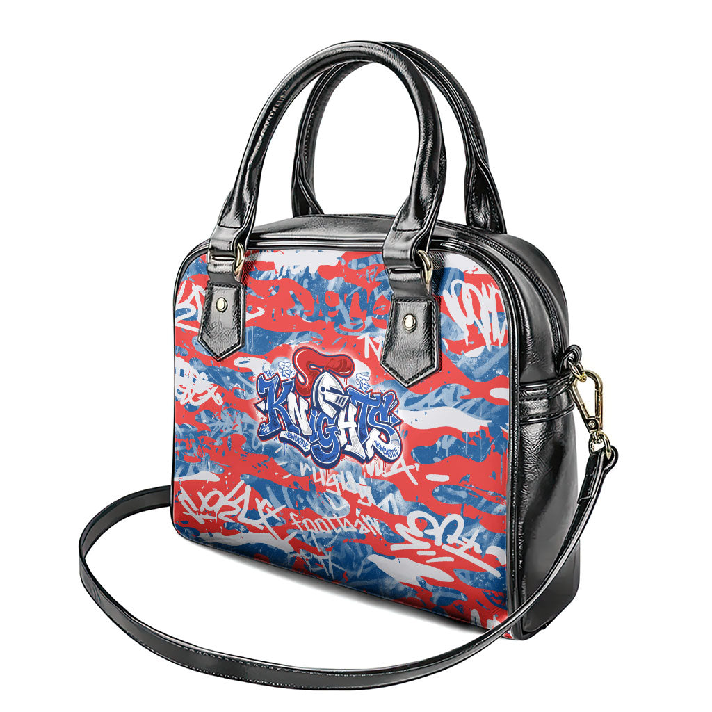 Newcastle Knights Rugby Shoulder Handbag Graffiti Typography Urban Camo Abstract Street Style
