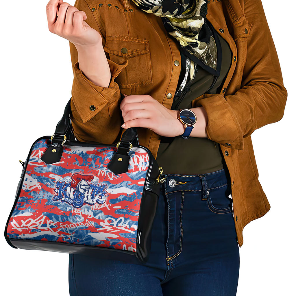 Newcastle Knights Rugby Shoulder Handbag Graffiti Typography Urban Camo Abstract Street Style