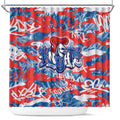 Newcastle Knights Rugby Shower Curtain Graffiti Typography Urban Camo Abstract Street Style