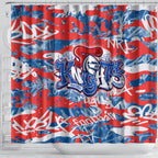Newcastle Knights Rugby Shower Curtain Graffiti Typography Urban Camo Abstract Street Style