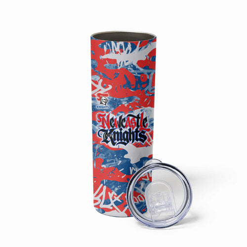 Newcastle Knights Rugby Skinny Tumbler Graffiti Typography Urban Camo Abstract Street Style
