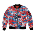 Newcastle Knights Rugby Sleeve Zip Bomber Jacket Graffiti Typography Urban Camo Abstract Street Style