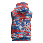 Newcastle Knights Rugby Sleeveless Hoodie Graffiti Typography Urban Camo Abstract Street Style