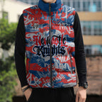 Newcastle Knights Rugby Sleeveless Puffer Jacket Graffiti Typography Urban Camo Abstract Street Style
