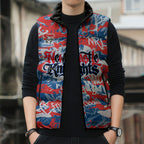 Newcastle Knights Rugby Sleeveless Puffer Jacket Graffiti Typography Urban Camo Abstract Street Style