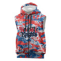 Newcastle Knights Rugby Sleeveless Zip Hoodie Graffiti Typography Urban Camo Abstract Street Style