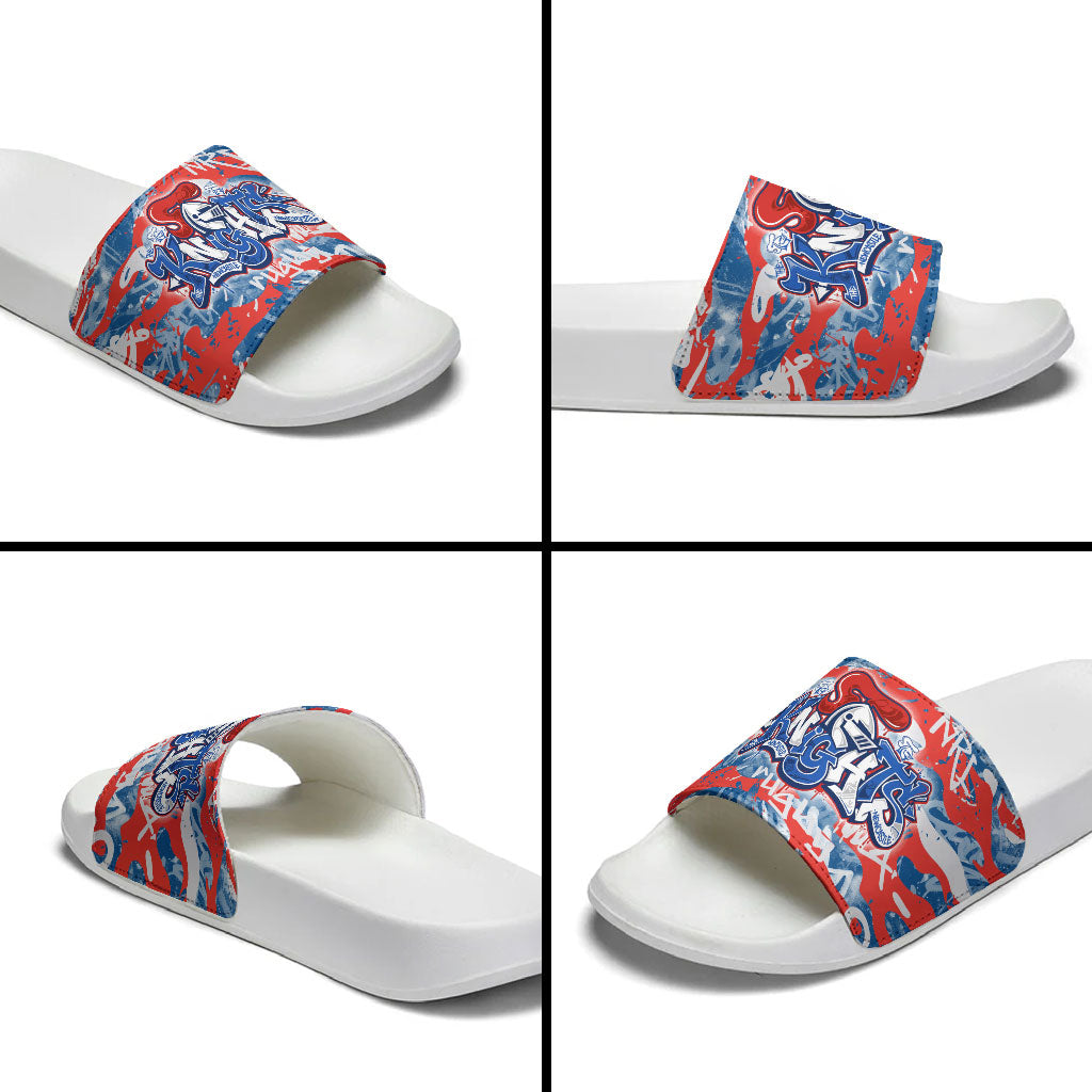 Newcastle Knights Rugby Slide Sandals Graffiti Typography Urban Camo Abstract Street Style
