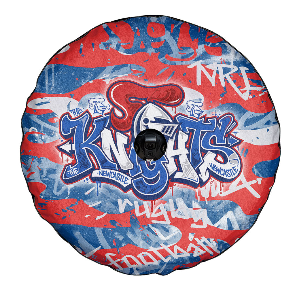 Newcastle Knights Rugby Spare Tire Cover Graffiti Typography Urban Camo Abstract Street Style