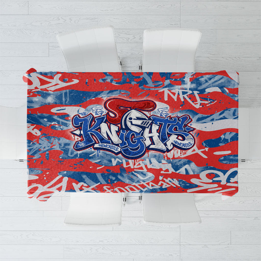 Newcastle Knights Rugby Tablecloth Graffiti Typography Urban Camo Abstract Street Style