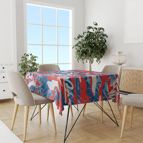 Newcastle Knights Rugby Tablecloth Graffiti Typography Urban Camo Abstract Street Style