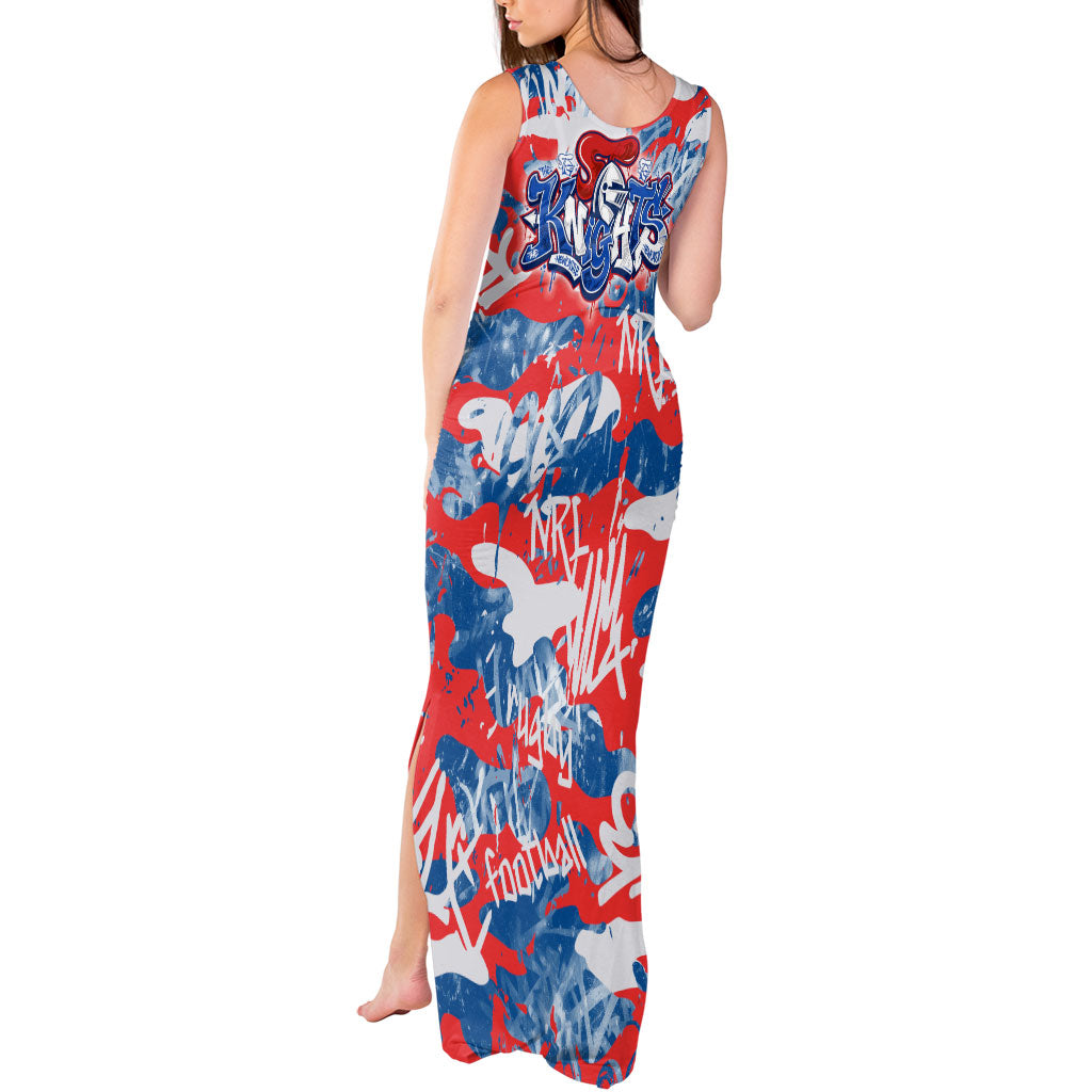 Newcastle Knights Rugby Tank Maxi Dress Graffiti Typography Urban Camo Abstract Street Style