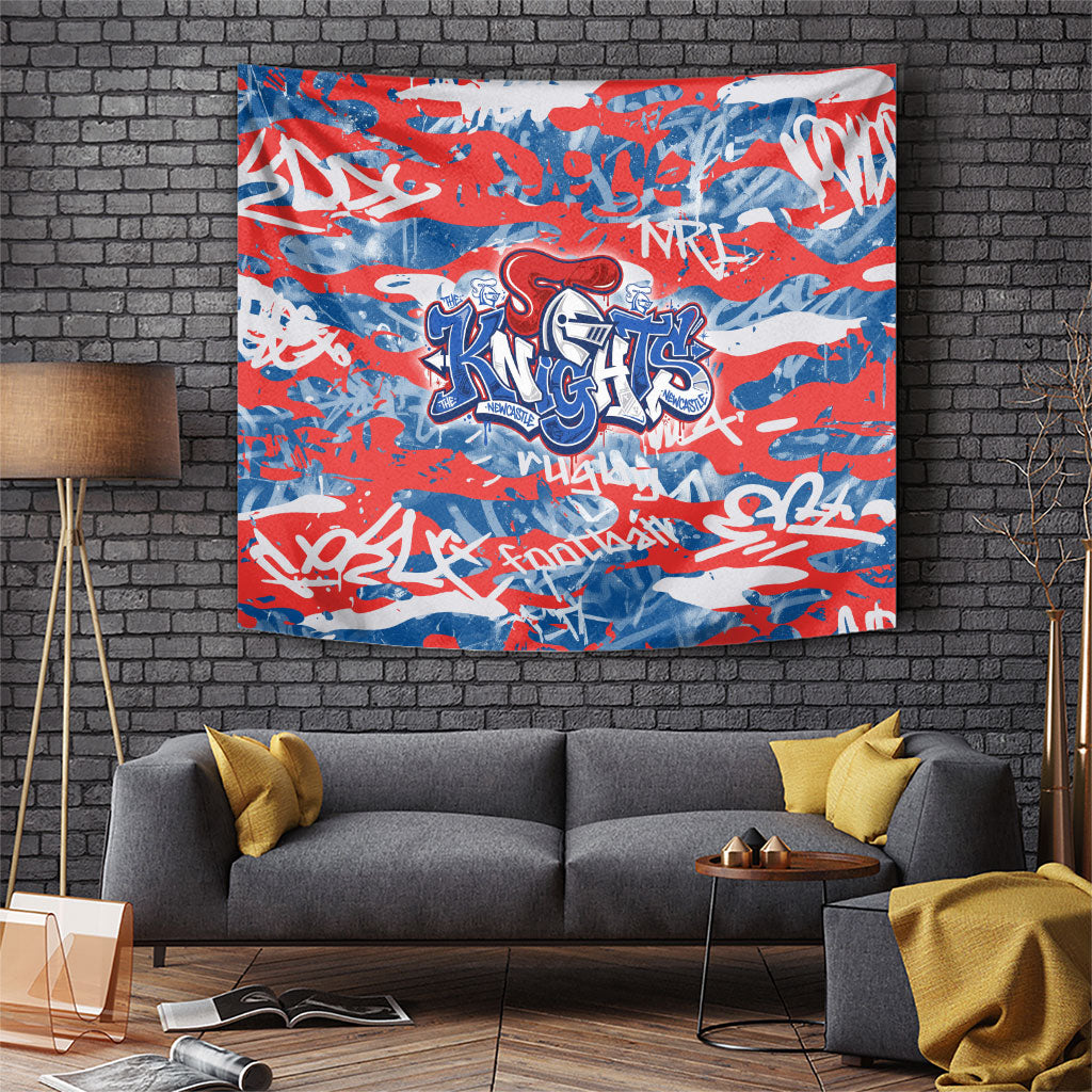Newcastle Knights Rugby Tapestry Graffiti Typography Urban Camo Abstract Street Style