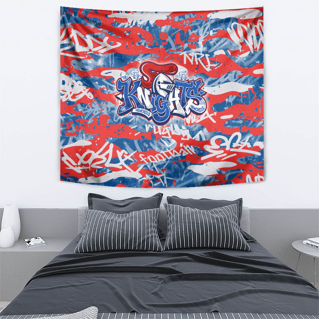 Newcastle Knights Rugby Tapestry Graffiti Typography Urban Camo Abstract Street Style