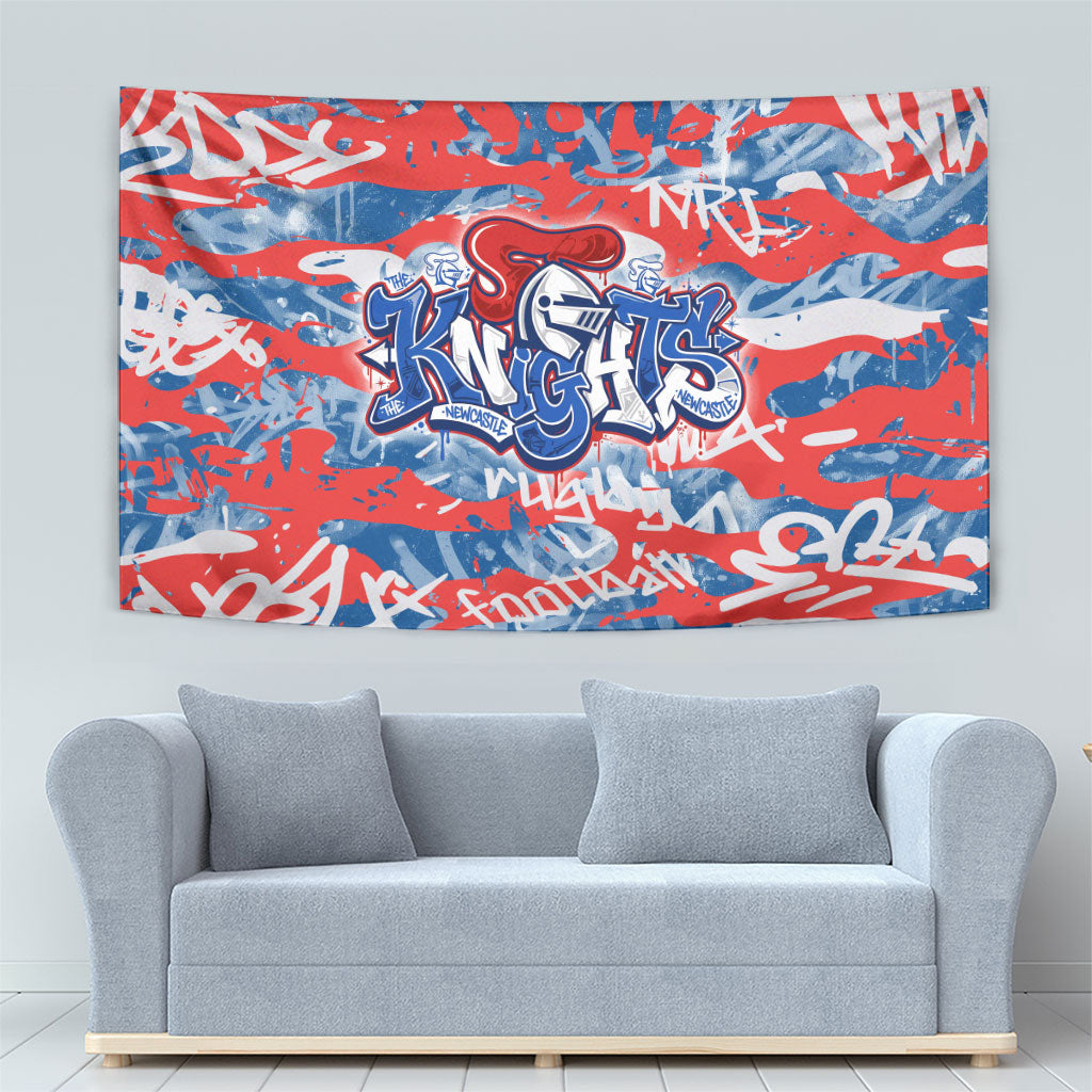 Newcastle Knights Rugby Tapestry Graffiti Typography Urban Camo Abstract Street Style