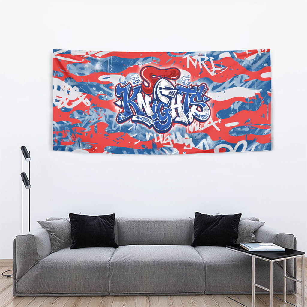 Newcastle Knights Rugby Tapestry Graffiti Typography Urban Camo Abstract Street Style