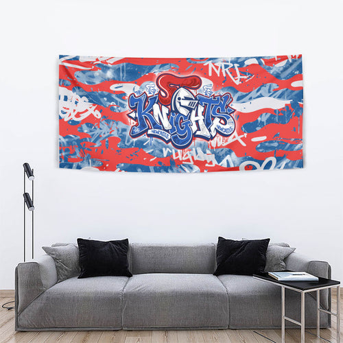 Newcastle Knights Rugby Tapestry Graffiti Typography Urban Camo Abstract Street Style