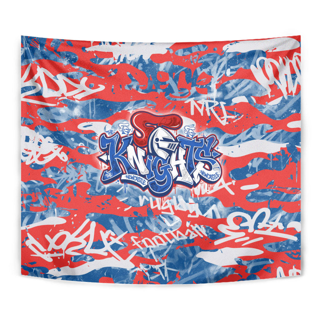 Newcastle Knights Rugby Tapestry Graffiti Typography Urban Camo Abstract Street Style