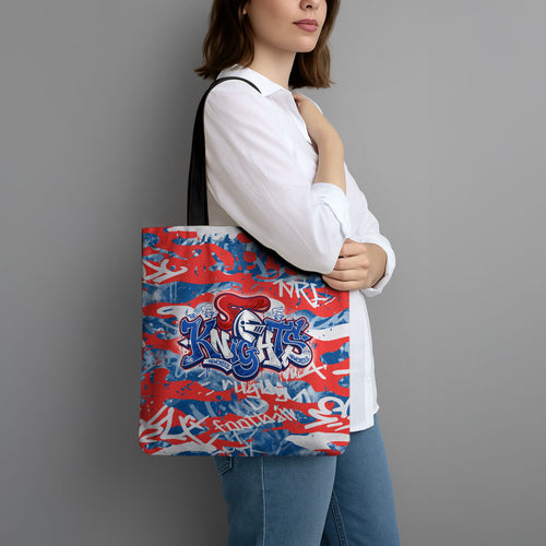 Newcastle Knights Rugby Tote Bag Graffiti Typography Urban Camo Abstract Street Style