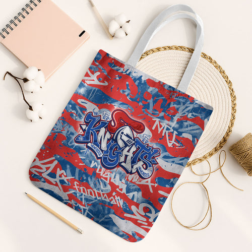 Newcastle Knights Rugby Tote Bag Graffiti Typography Urban Camo Abstract Street Style