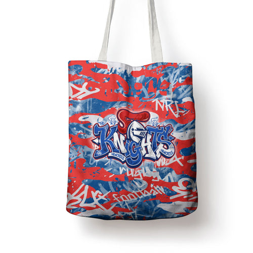 Newcastle Knights Rugby Tote Bag Graffiti Typography Urban Camo Abstract Street Style