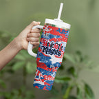 Newcastle Knights Rugby Tumbler With Handle Graffiti Typography Urban Camo Abstract Street Style