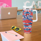 Newcastle Knights Rugby Tumbler With Handle Graffiti Typography Urban Camo Abstract Street Style