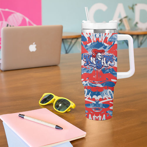 Newcastle Knights Rugby Tumbler With Handle Graffiti Typography Urban Camo Abstract Street Style