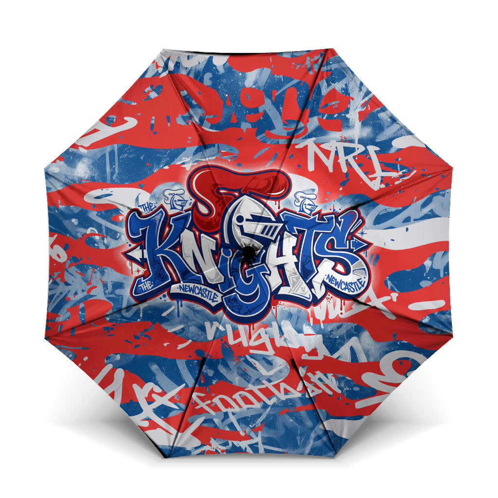 Newcastle Knights Rugby Umbrella Graffiti Typography Urban Camo Abstract Street Style