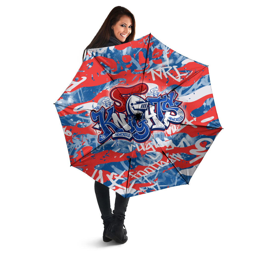 Newcastle Knights Rugby Umbrella Graffiti Typography Urban Camo Abstract Street Style