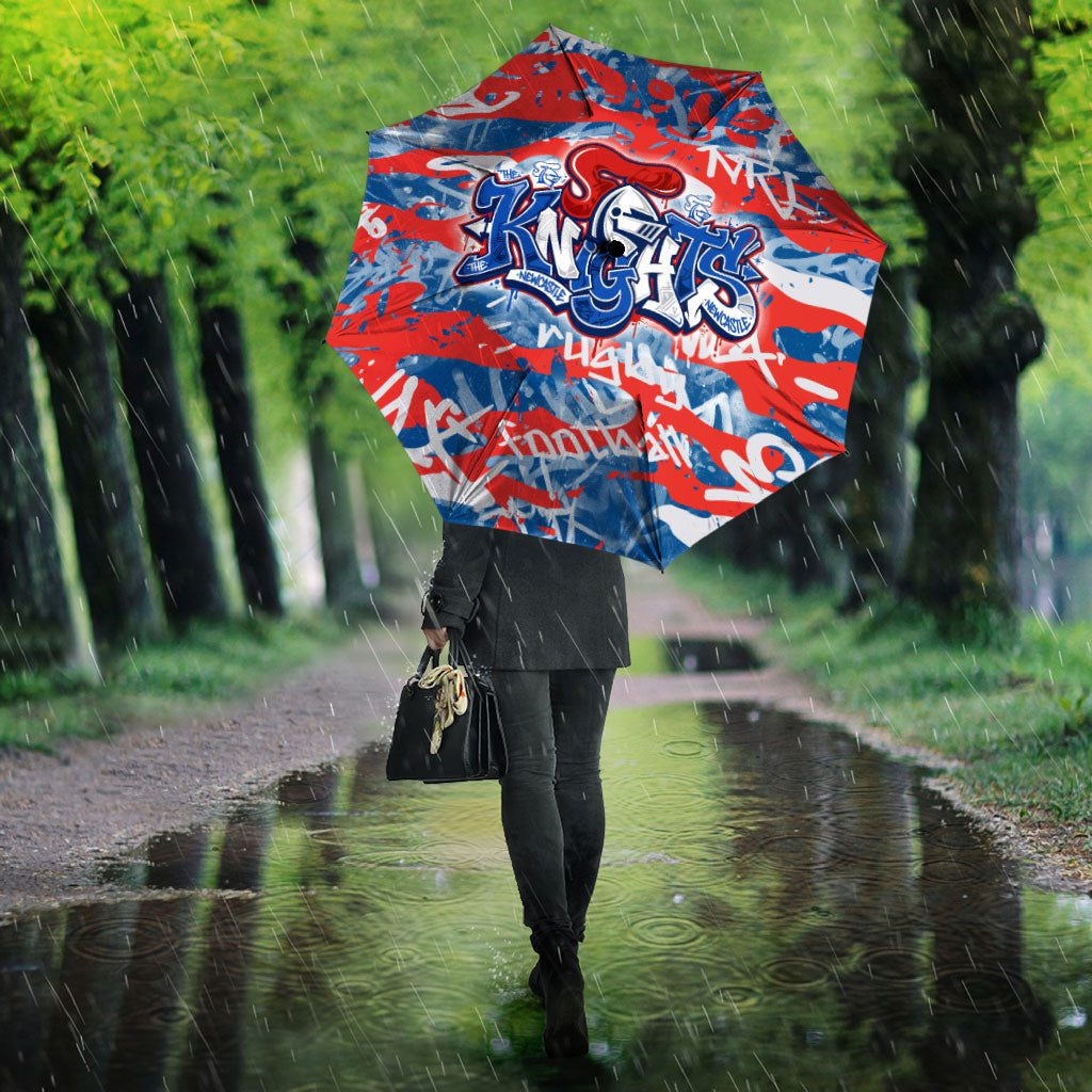 Newcastle Knights Rugby Umbrella Graffiti Typography Urban Camo Abstract Street Style
