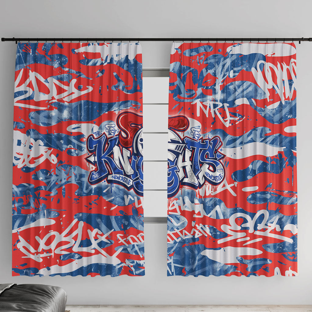Newcastle Knights Rugby Window Curtain Graffiti Typography Urban Camo Abstract Street Style